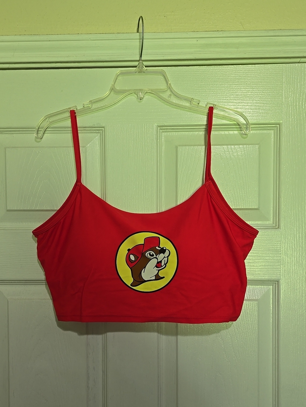 Buc-ee's Red Cropped Tank Swim Top - Size 2X